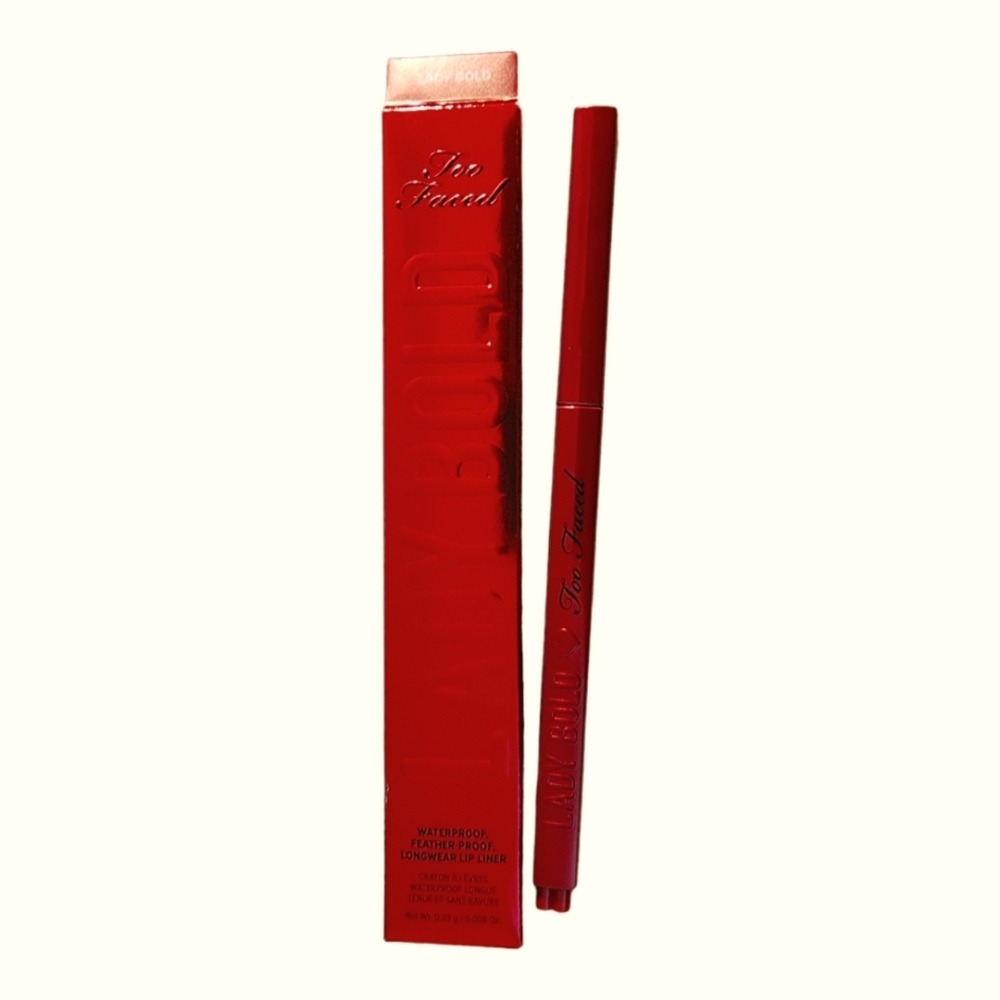 Too Faced Lady Bold Longwear Lip Liner Waterproof Feather Proof New